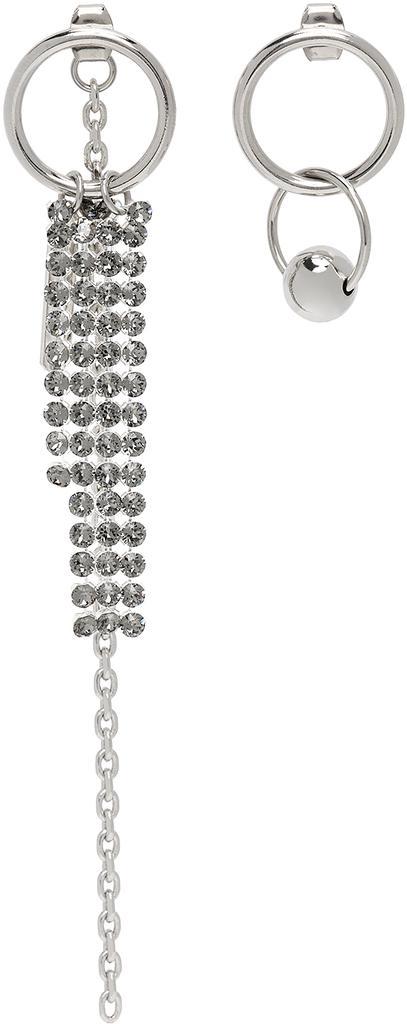 商品Justine Clenquet|SSENSE Exclusive Silver & Grey Jess Earrings,价格¥670,第1张图片