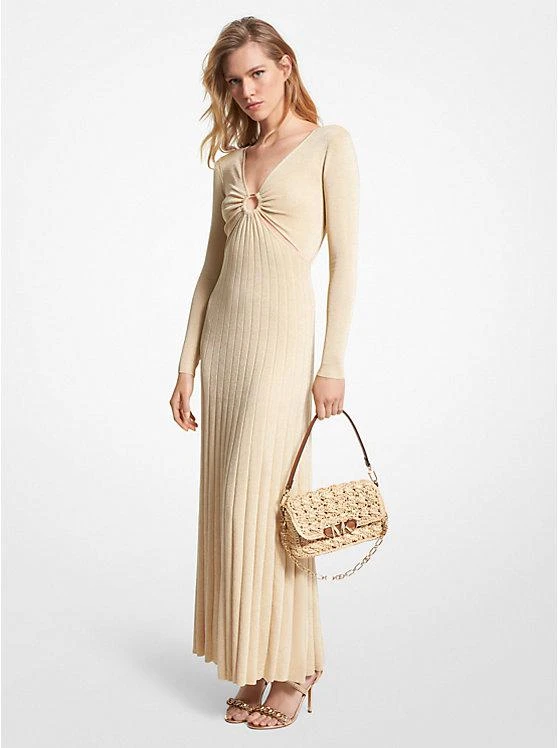 商品[国内直发] Michael Kors|【瑕疵勾丝】Metallic Stretch Knit Ring Maxi Dress,价格¥387,第1张图片