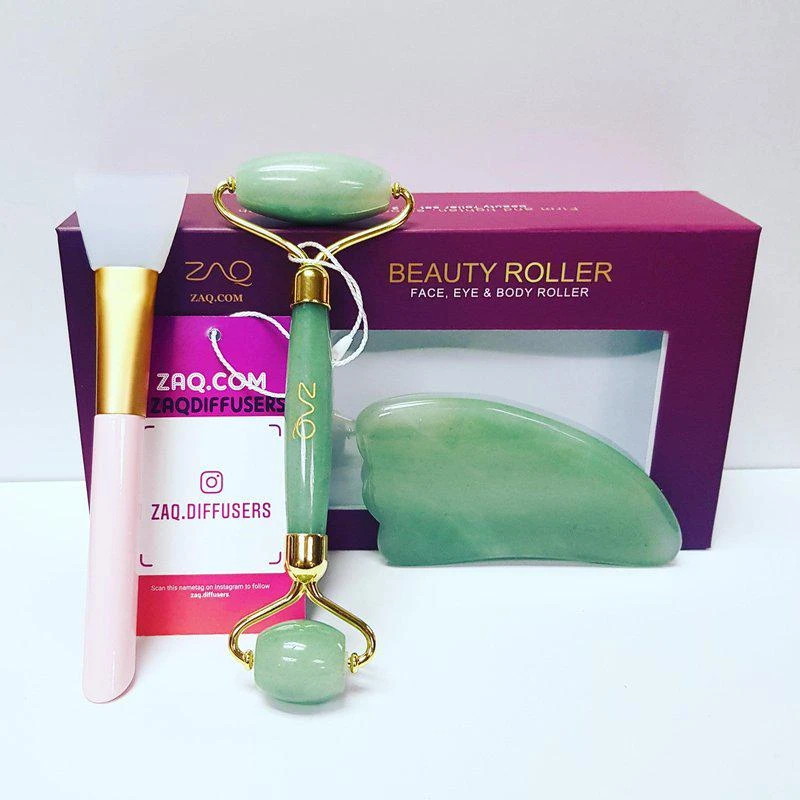 商品ZAQ|Jade Facial Roller, Gua Sha Board + Brush 2019,价格¥302,第1张图片