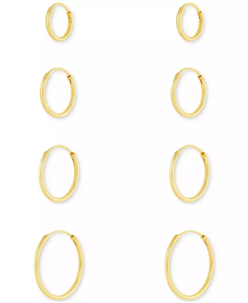 Polished Endless Hoop Earrings Set in 18k Gold over Sterling Silver, Created for Macy's 商品