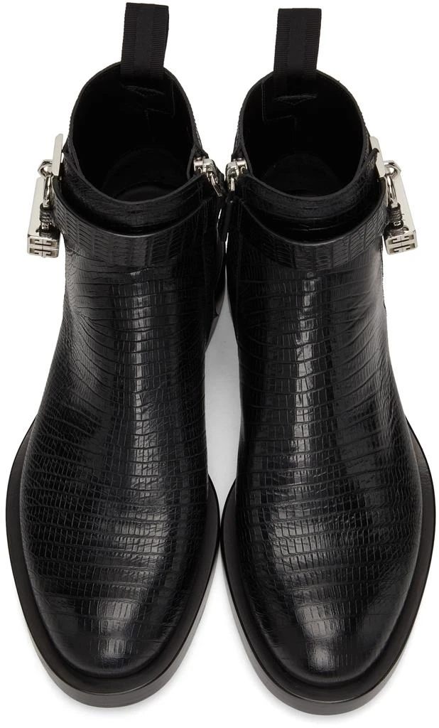 商品Givenchy|Black Lizard Padlock Boots,价格¥6495,第5张图片详细描述