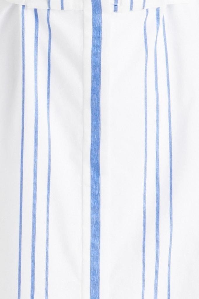 Crepe-paneled striped cotton-jacquard mini dress商品第2张图片规格展示