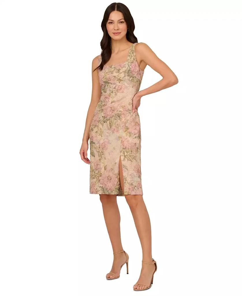 商品Adrianna Papell|Women's Floral Matelasse Square-Neck Dress,价格¥528,第1张图片