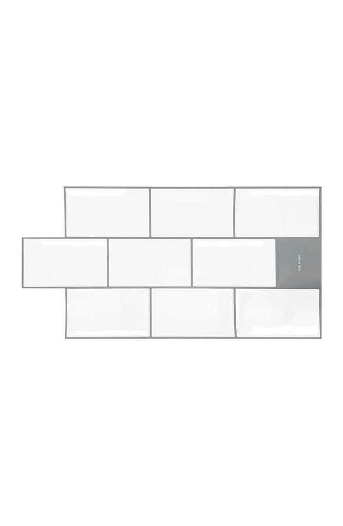 商品WALPLUS|London Metro Classic Brick Brilliant White Glossy 3D Tile Stickers 12-Piece Set,价格¥294,第2张图片详细描述