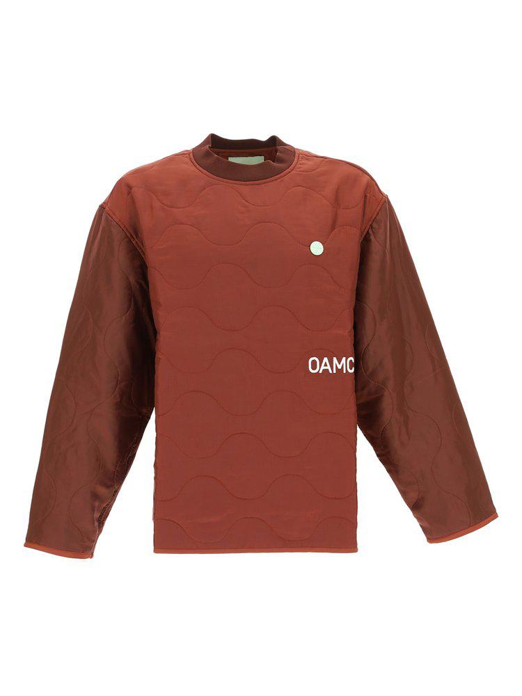 OAMC Logo Printed Mockneck Quilted Sweatshirt商品第1张图片规格展示