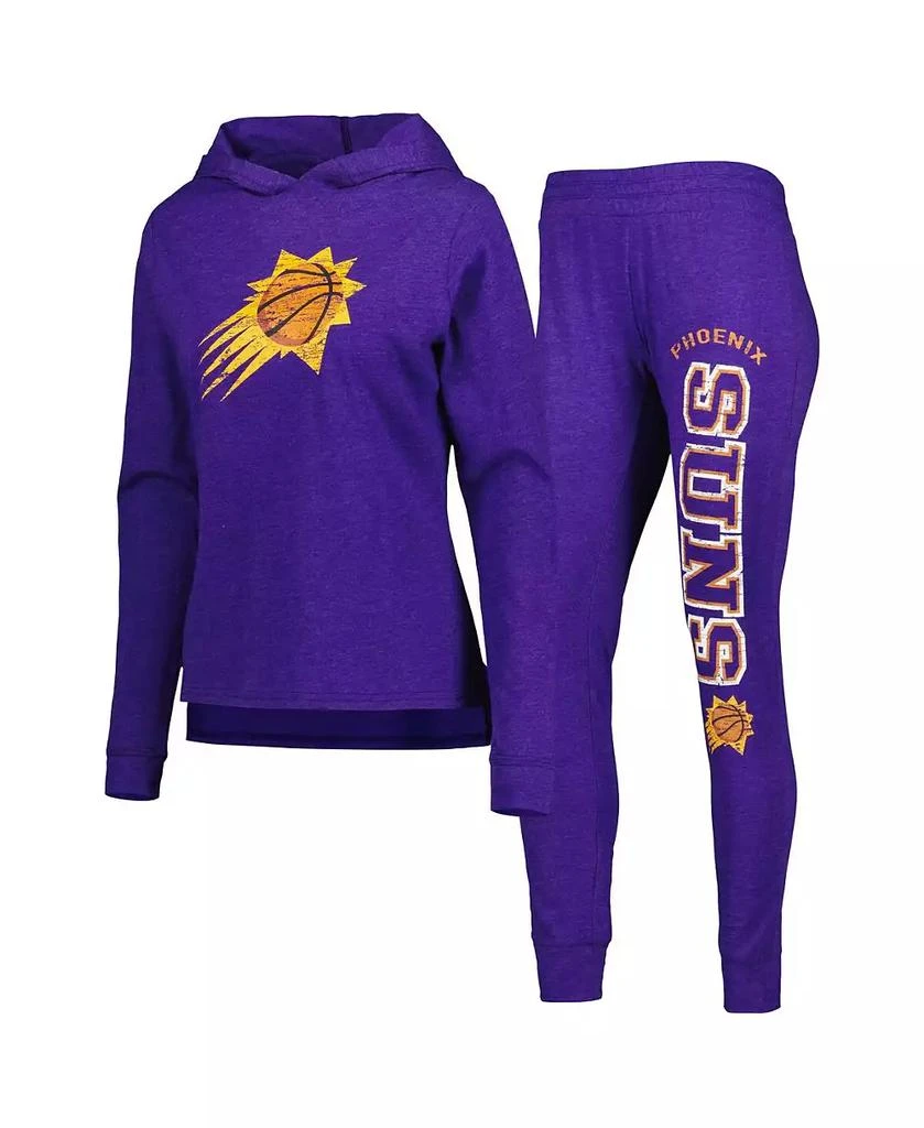 商品Concepts Sport|Women's Heather Purple Phoenix Suns Team Hoodie and Pants Sleep Set,价格¥561,第1张图片