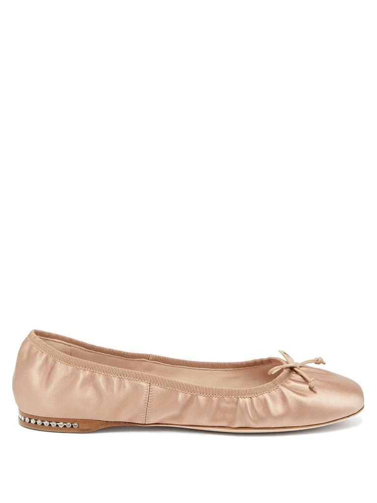 商品Miu Miu|Crystal-heel satin ballet flats,价格¥2274,第1张图片