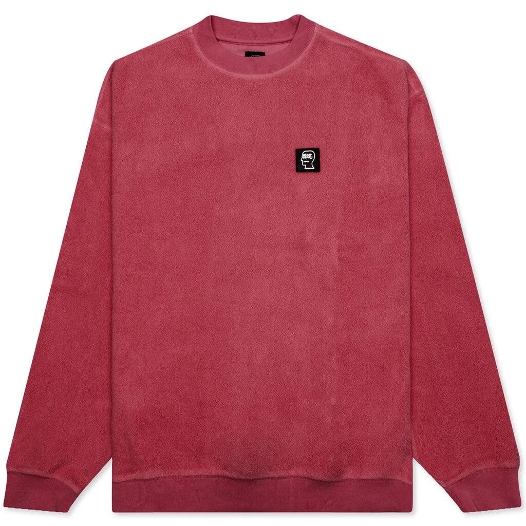 商品Brain Dead|Brain Dead Reverse Fleece Crewneck Sweatshirt - Burgundy,价格¥456,第1张图片