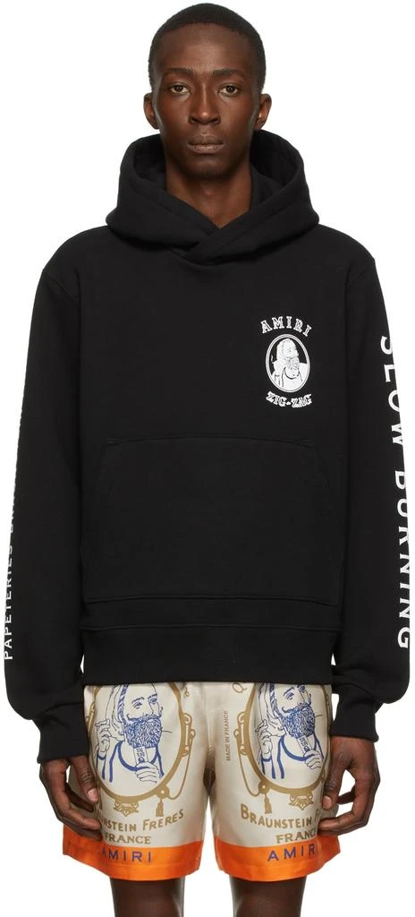 商品AMIRI|Black Zig-Zag Edition Cotton Hoodie,价格¥3444,第1张图片