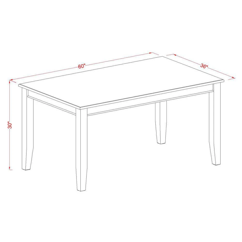 商品East West Furniture|Dudley  Rectangular  Dining  Table  36"x60"  in  Black  Finish,价格¥3460,第2张图片详细描述