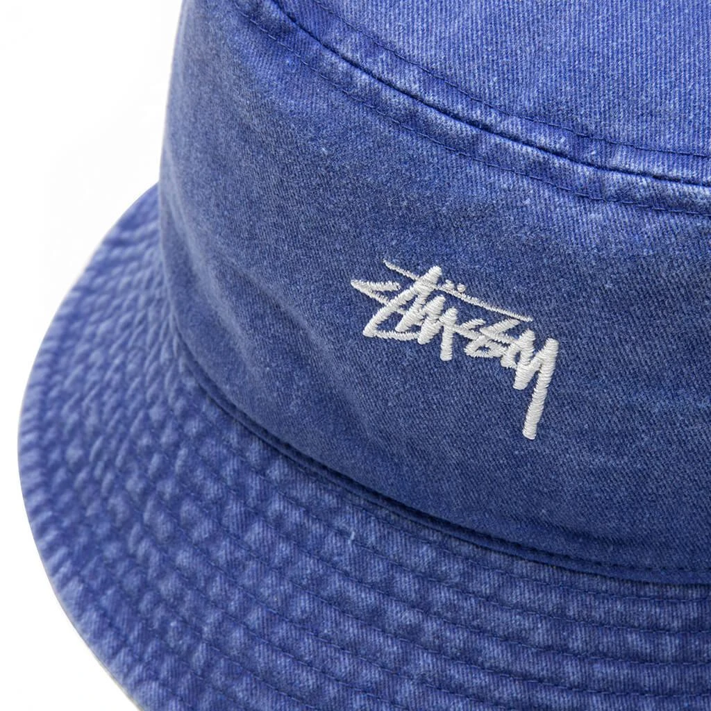 商品STUSSY|Stussy Washed Stock Bucket Hat - Blue,价格¥345,第2张图片详细描述