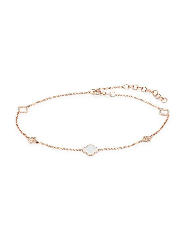 商品Effy|14K Rose Gold & 0.07 TCW Diamond Bracelet,价格¥4176,第1张图片