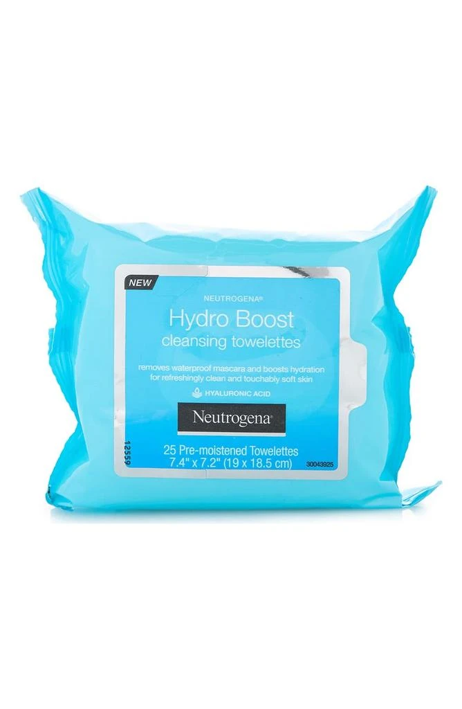 商品Neutrogena|Hydro Boost Facial Cleansing Wipes with Hyaluronic Acid - 25 Count,价格¥60,第1张图片