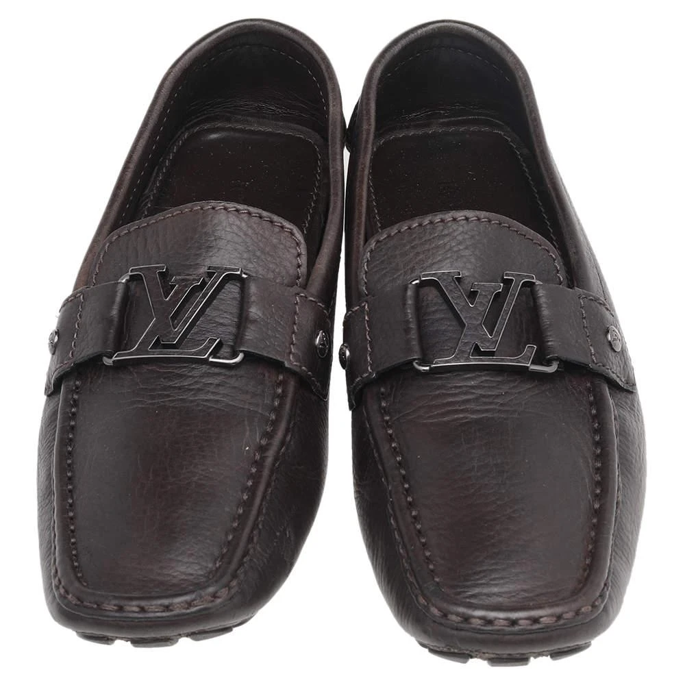 商品[二手商品] Louis Vuitton|Louis Vuitton Dark Brown Leather Monte Carlo Slip On Loafers Size 41.5,价格¥3449,第3张图片详细描述