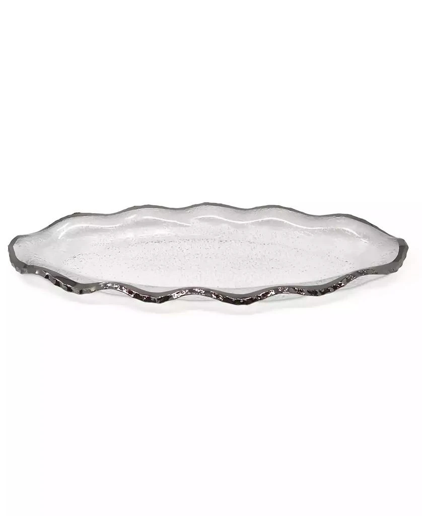 商品Classic Touch|Glass Plate with Silver-Tone Scalloped Rim, 18" L,价格¥327,第2张图片详细描述