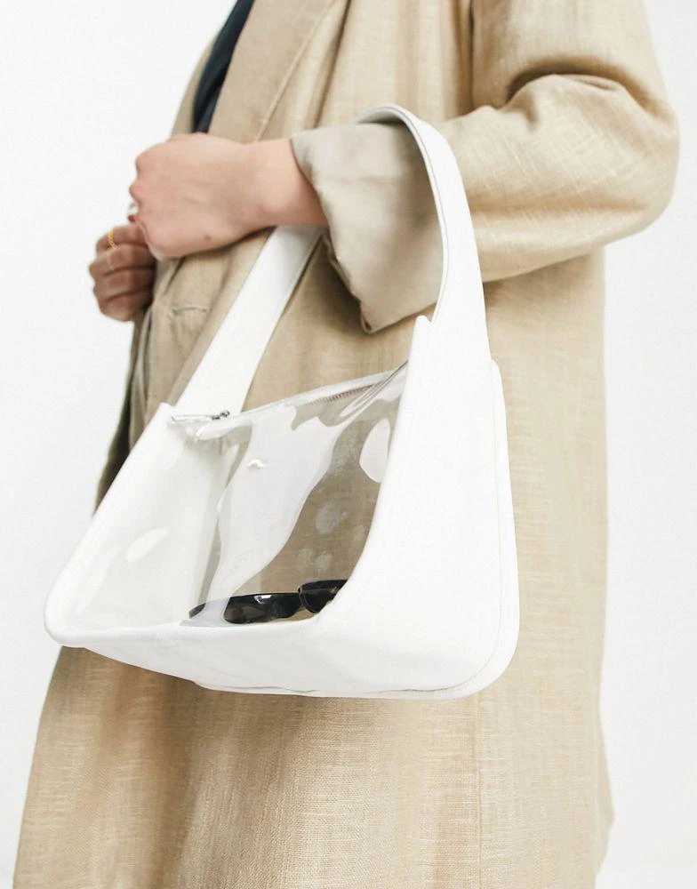 商品ASOS|ASOS DESIGN transparent shoulder bag in white,价格¥241,第4张图片详细描述