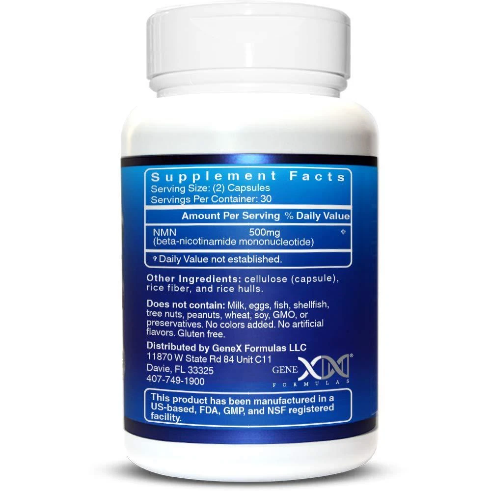 商品Genex Formulas|Genex Formulas NAD+ Precursor Supplements - 99% Pure Shelf Stabilized Supplement Capsules for Increased NAD Levels & Healthy Aging, GMP Certified, 500mg per Serving, 60 Capsules,价格¥491,第3张图片详细描述
