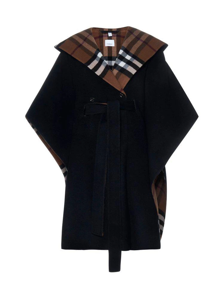 商品Burberry|Burberry Reversible Checked Hooded Cape,价格¥12416,第1张图片