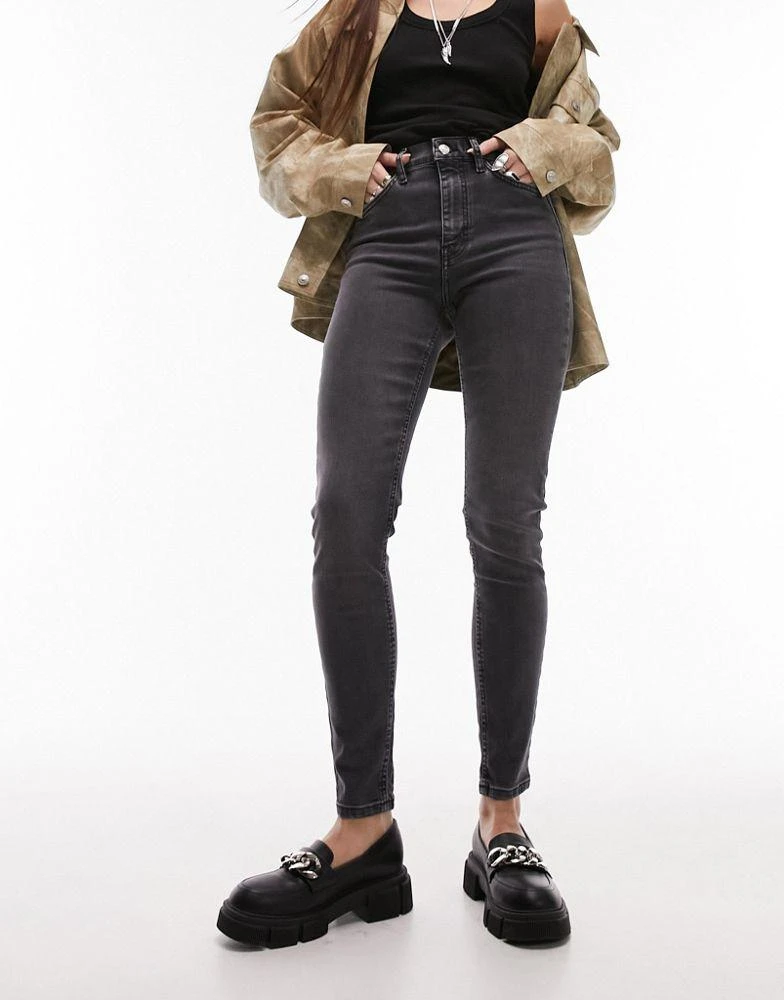 商品Topshop|Topshop Jamie jeans in washed black,价格¥402,第1张图片