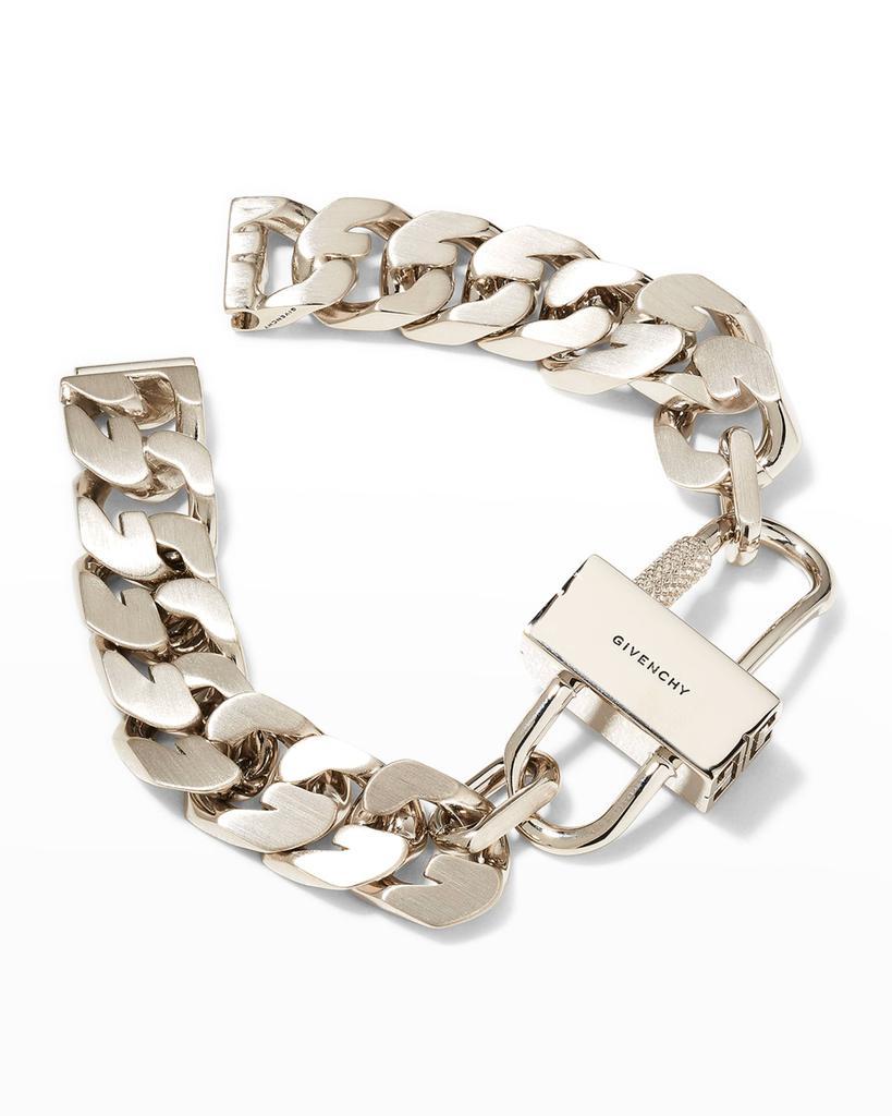 Givenchy]纪梵希Givenchy手链|Men's G-Chain Lock Small Silvery Bracelet | 别样海外购