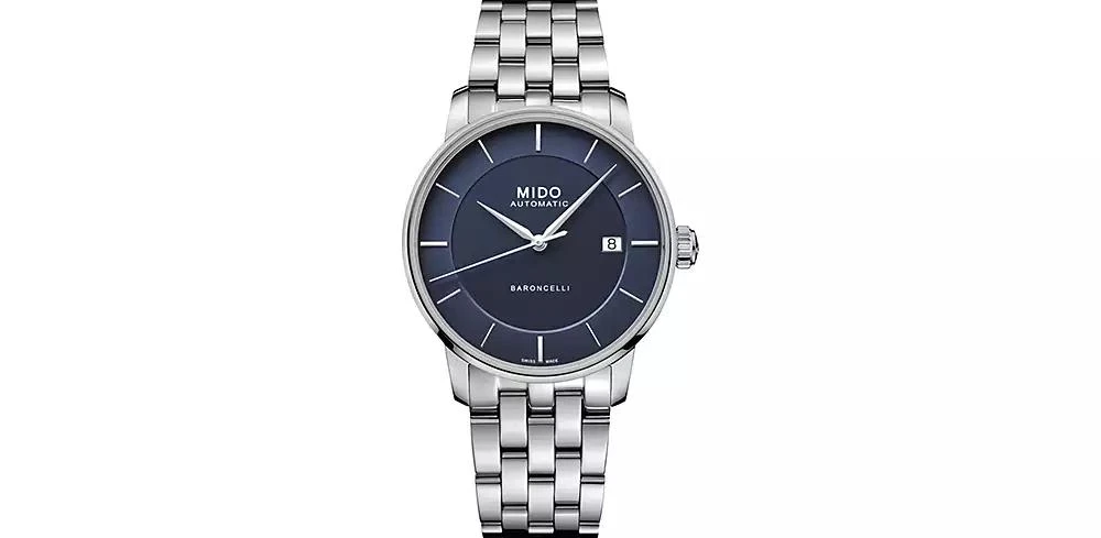 商品MIDO|Men's Swiss Automatic Baroncelli II Signature Stainless Steel Bracelet Watch 39mm,价格¥7251,第1张图片