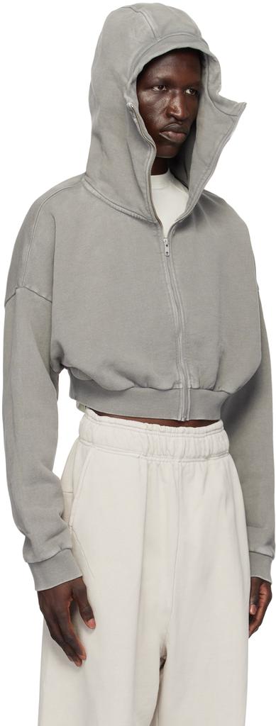 Gray Cropped Full Zip Hoodie – On Sale Now with Up to 71% Off