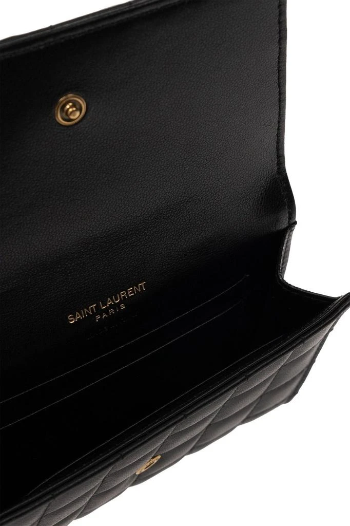 商品Yves Saint Laurent|Saint Laurent YSL Logo Plaque Quilted Wallet,价格¥3506,第5张图片详细描述