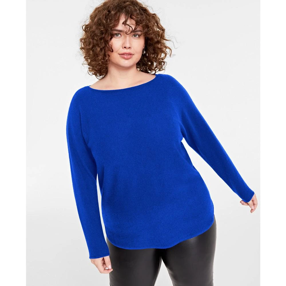 商品Charter Club|Plus Size 100% Cashmere Shirttail Sweater, Created for Macy's,价格¥565,第1张图片