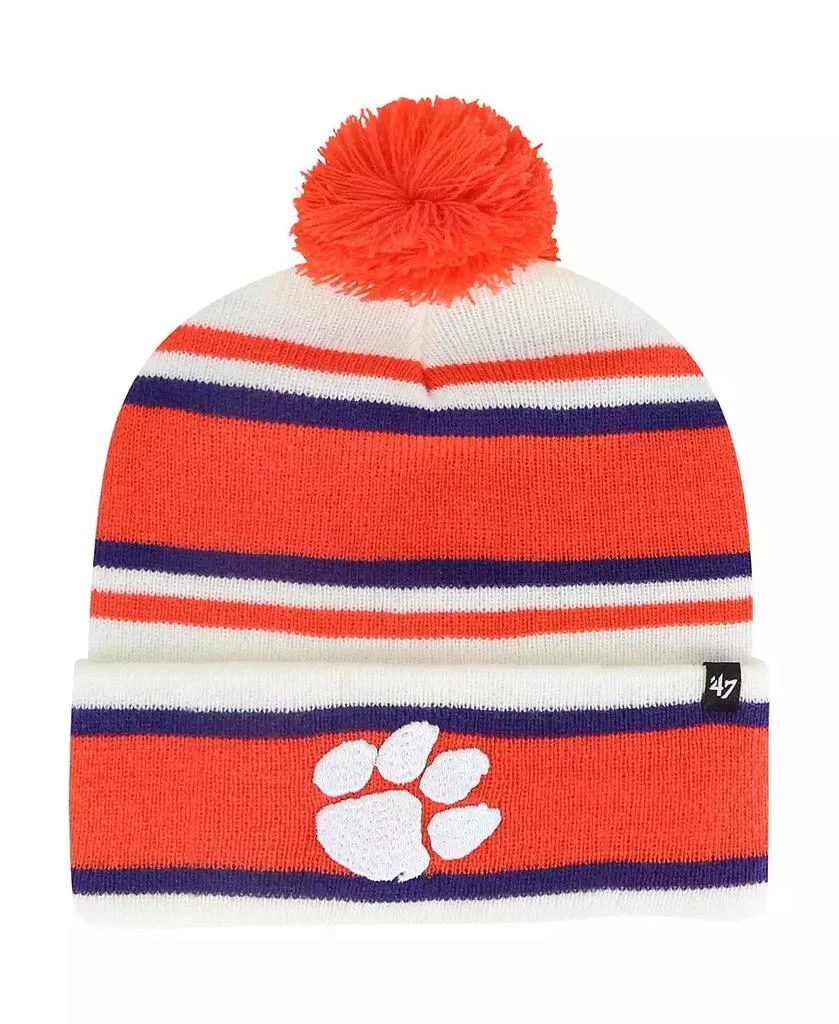 商品47 Brand|Youth Boys White Clemson Tigers Stripling Cuffed Knit Hat with Pom,价格¥225,第1张图片