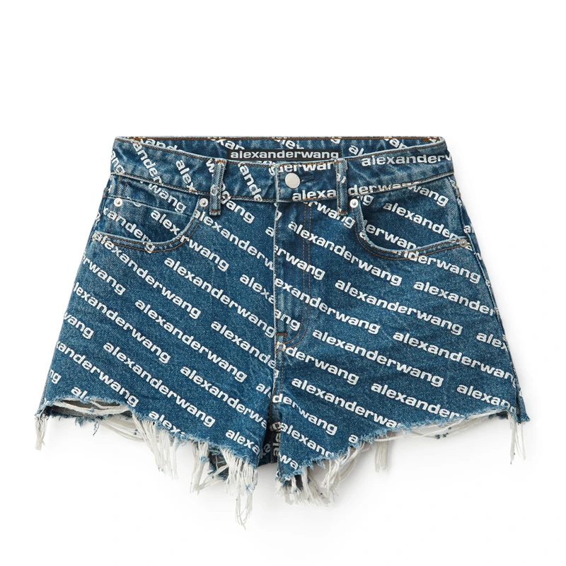 商品[国内直发] Alexander Wang|ALEXANDER WANG 浅蓝色女士短裤 4DC1214897-460,价格¥1858,第1张图片