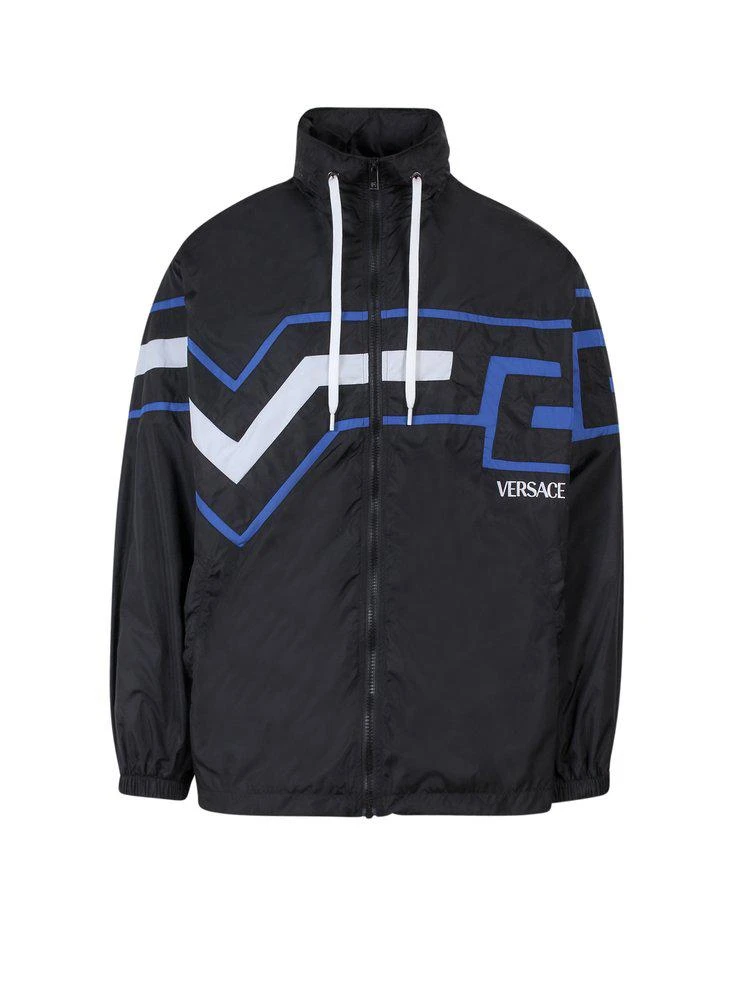 商品Versace|Versace Greca Logo Printed Drawstring Zipped Jacket,价格¥4745,第1张图片