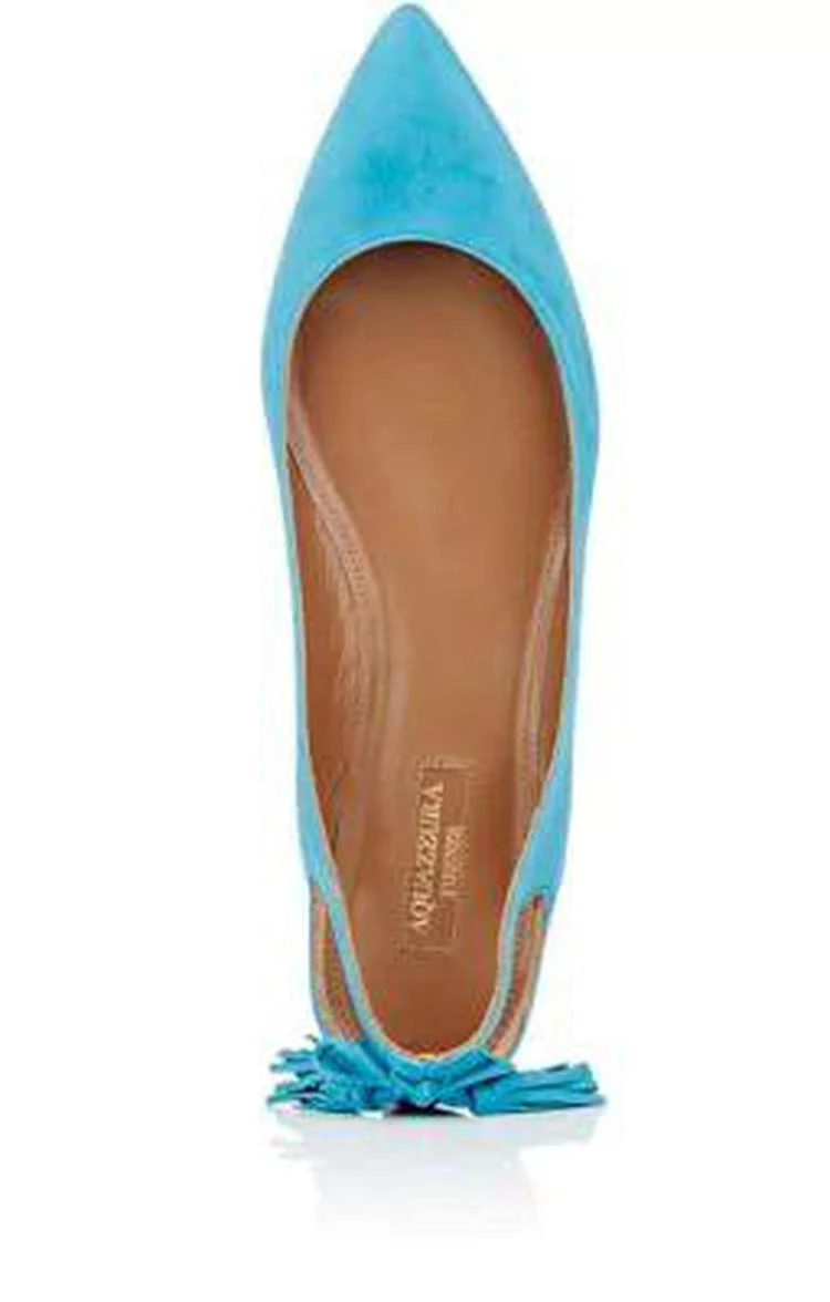 商品Aquazzura|Forever Marilyn Suede Flats,价格¥2076,第4张图片详细描述