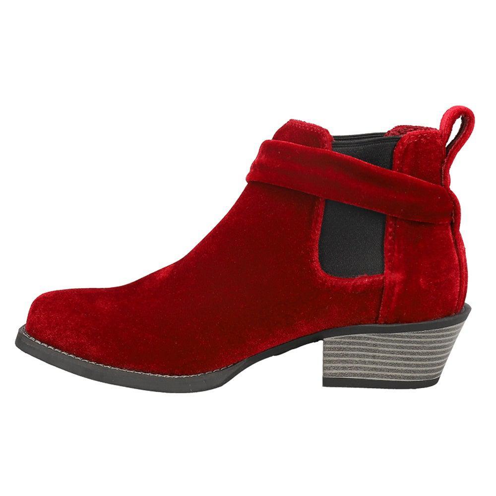 商品Justin Boots|Chellie Velvet Pull On Booties,价格¥410,第5张图片详细描述