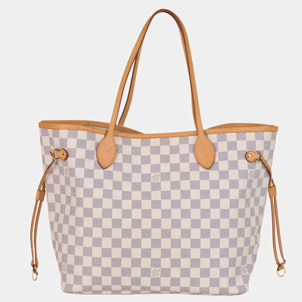 商品[二手商品] Louis Vuitton|Louis Vuitton White/Blue Damier Azur Neverfull MM,价格¥11368,第3张图片详细描述