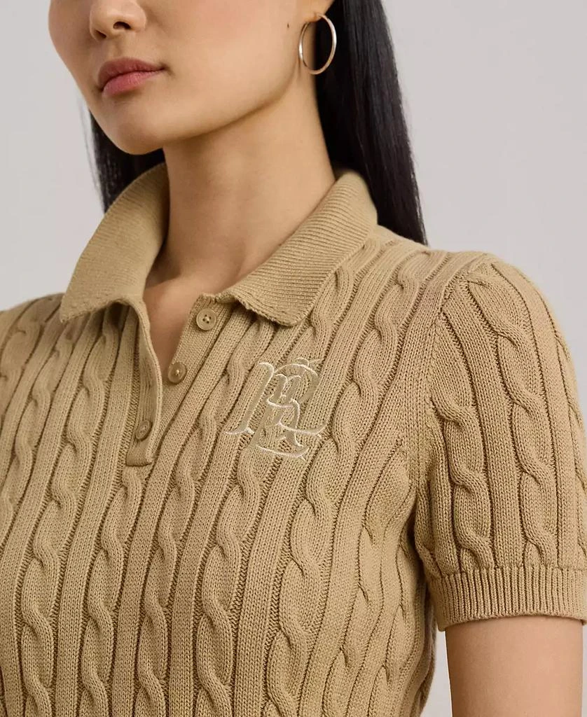 商品Ralph Lauren|Women's Cable-Knit Polo Shirt,价格¥553,第3张图片详细描述