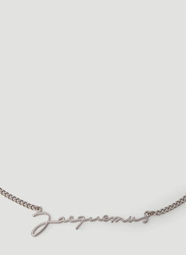 商品Jacquemus|Signature Plaque Necklace in Silver,价格¥1849,第2张图片详细描述