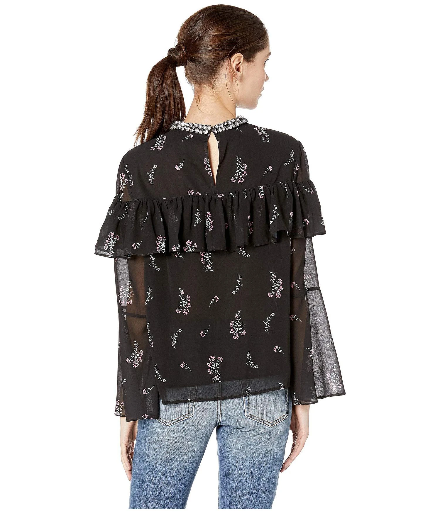 商品Juicy Couture|Falling Bouquets Ruffle Top,价格¥211,第3张图片详细描述