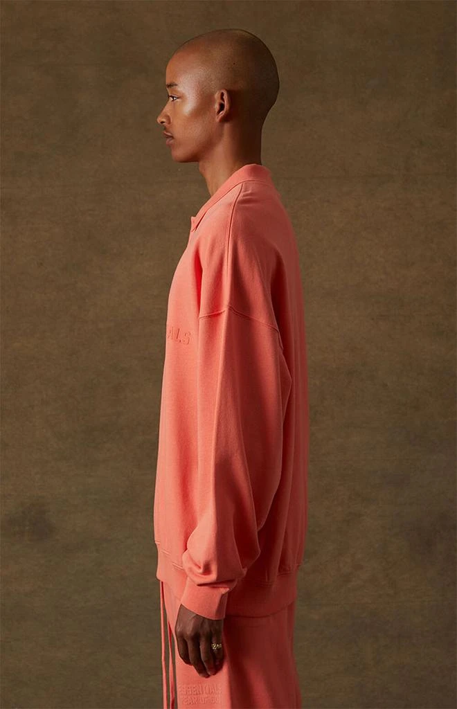 商品Essentials|Coral Long Sleeve Polo Sweatshirt,价格¥618,第3张图片详细描述