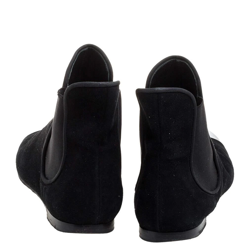 商品[二手商品] Giuseppe Zanotti|Giuseppe Zanotti Black Suede Leather Metal Cap Ankle Booties Size 40,价格¥1415,第5张图片详细描述