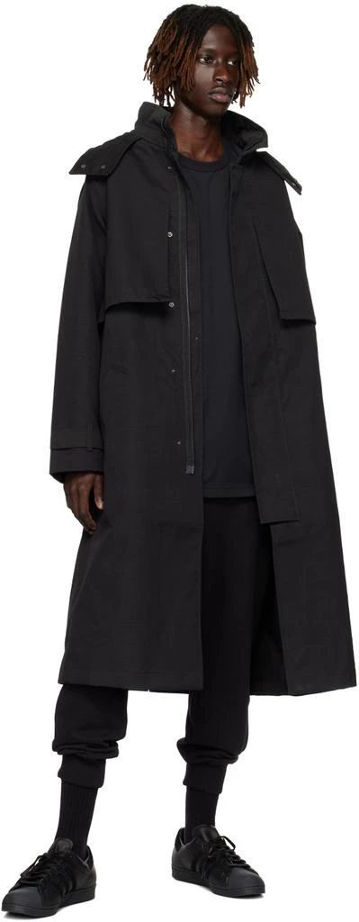 商品Y-3|Black Hooded Trench Coat,价格¥4959,第4张图片详细描述