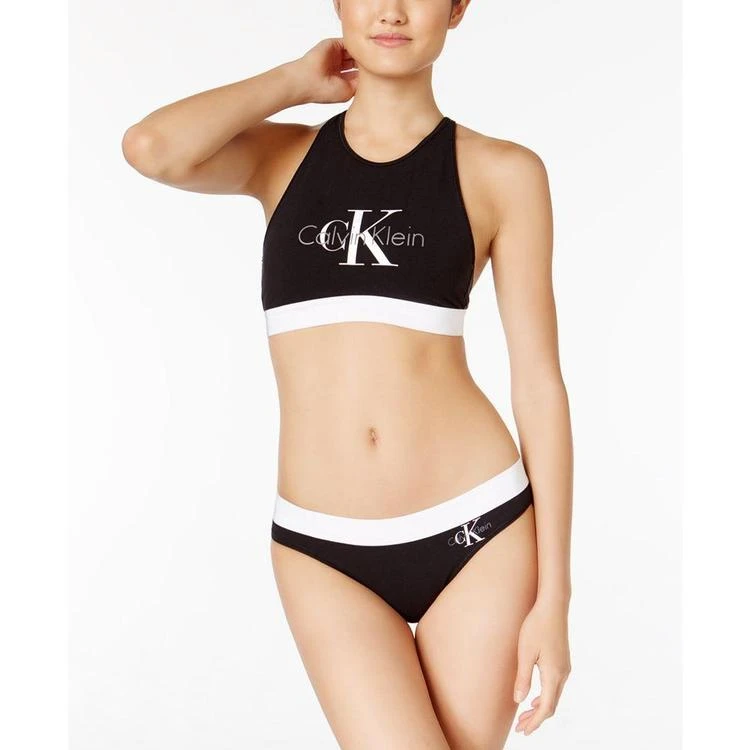 商品Calvin Klein|Calvin Klein Low-Impact Retro Logo Bralette QF1642 女士无钢圈舒适文胸,价格¥60,第3张图片详细描述