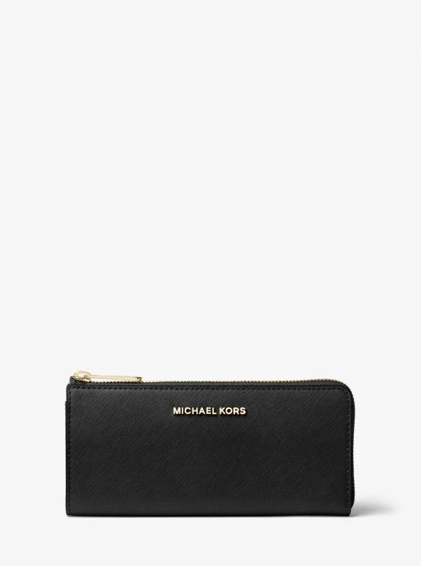 商品Michael Kors|Jet Set Travel Large Saffiano Leather Quarter-Zip Wallet,价格¥458,第1张图片