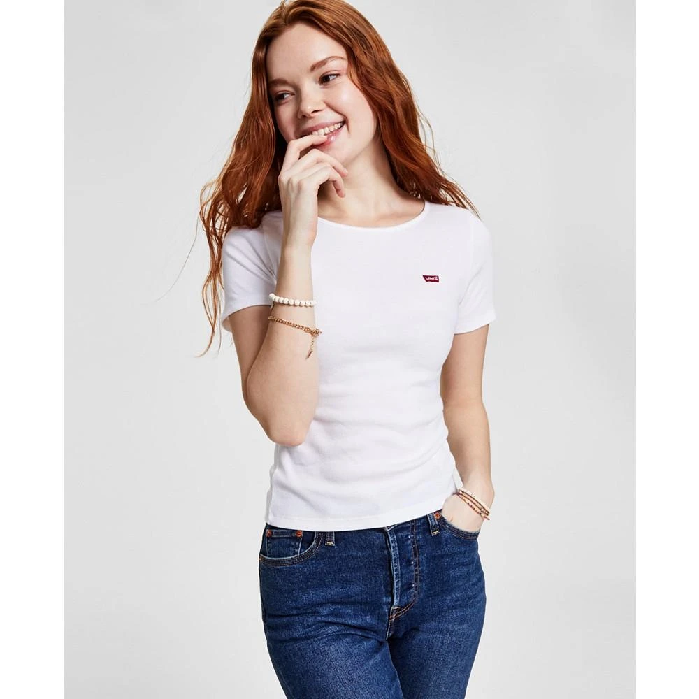商品Levi's|Women's Slim Fit Honey Ribbed Logo T-Shirt,价格¥133,第1张图片