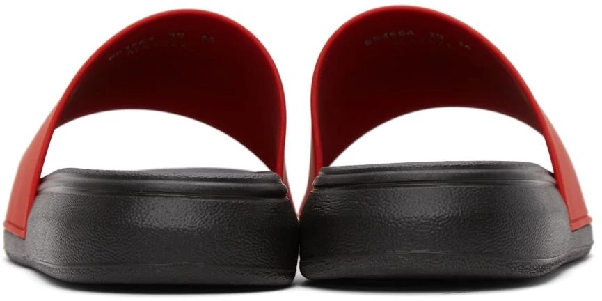 商品Alexander McQueen|Red & Black Pool Slides,价格¥896,第4张图片详细描述