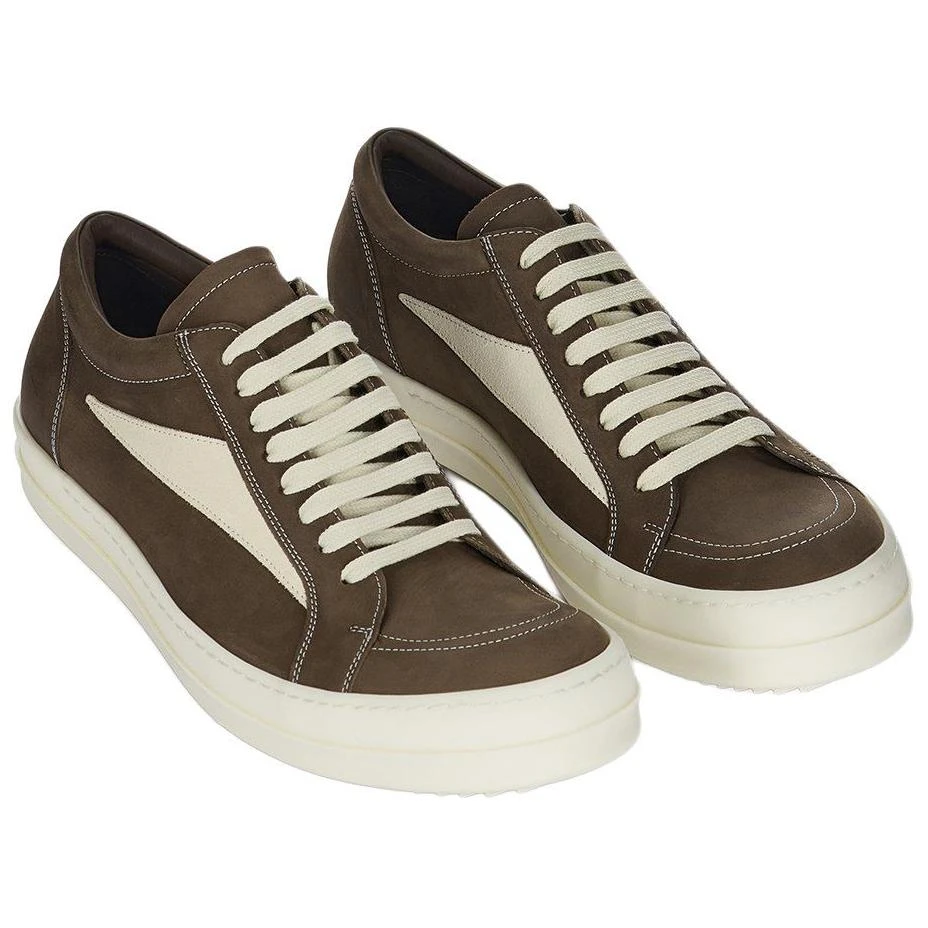 商品[国内直发] Rick Owens|/RO 牛皮 圆头系带 低帮 板鞋 男款 棕色,价格¥7221,第4张图片详细描述