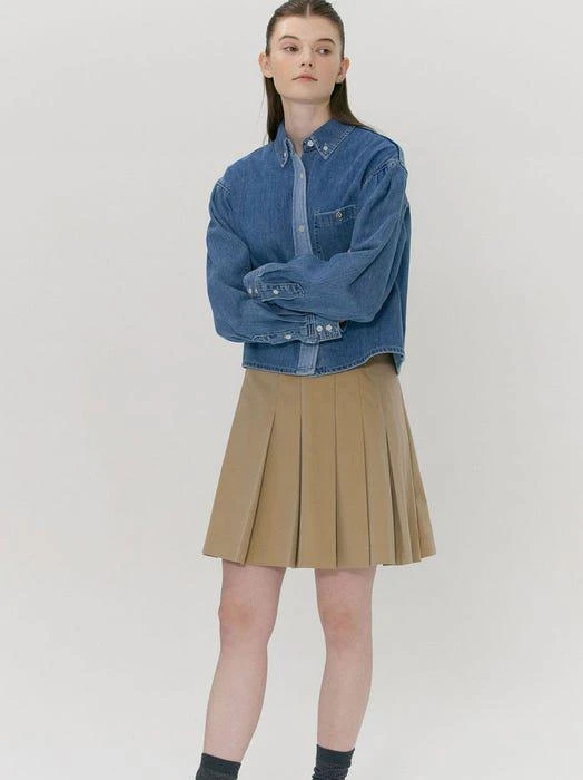 商品A.T.CORNER|Chino Pleated Mini Skirt_Beige,价格¥925,第4张图片详细描述