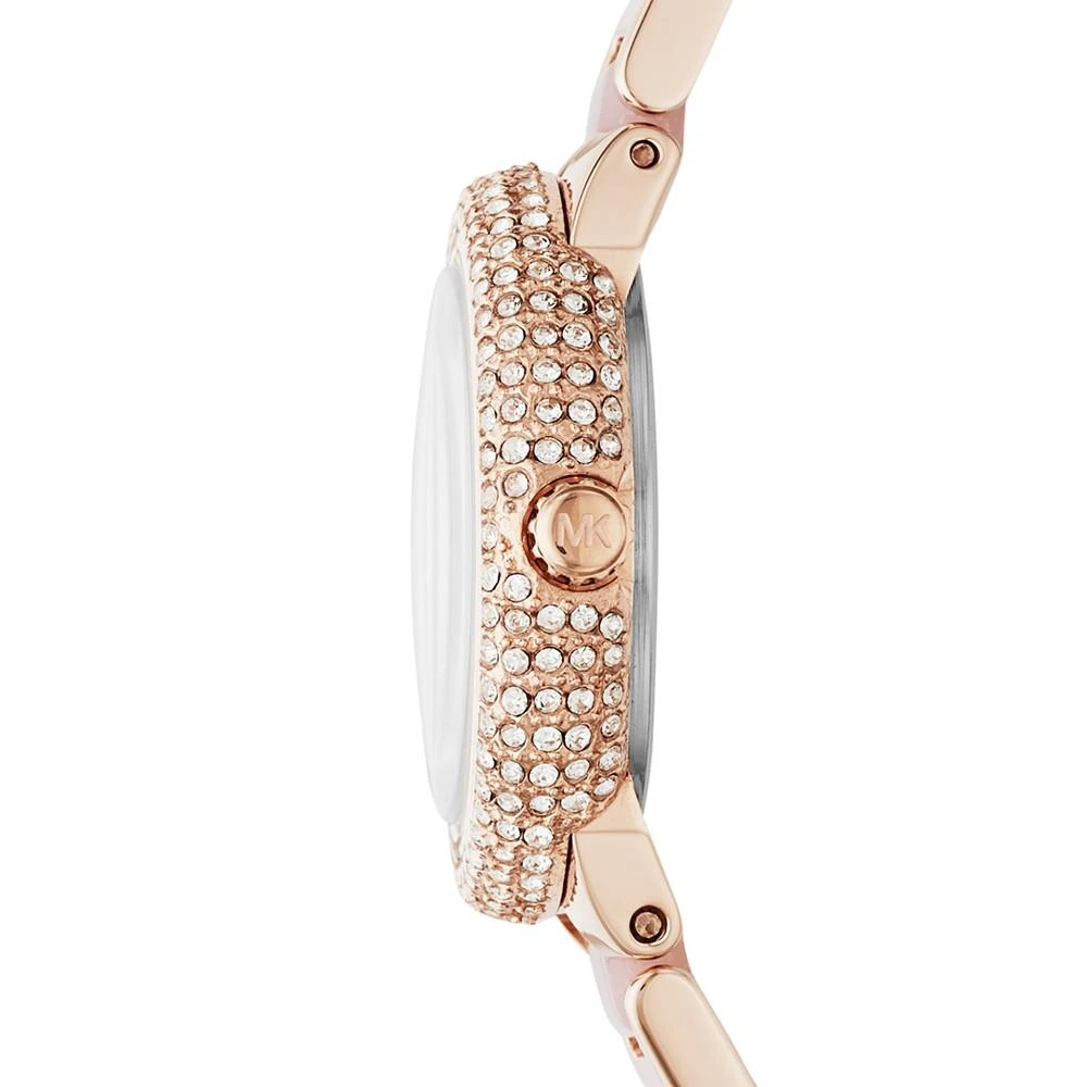 商品Michael Kors|Women's Petite Taryn Rose Gold-Tone Stainless Steel & Blush Acetate Bracelet Watch 25mm,价格¥1260,第2张图片详细描述