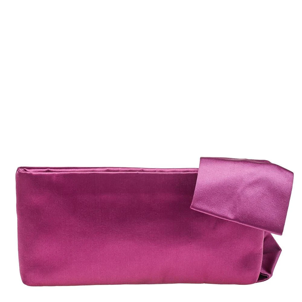 商品[二手商品] Valentino|Valentino Pink Satin Pleated Bow Clutch,价格¥2345,第4张图片详细描述