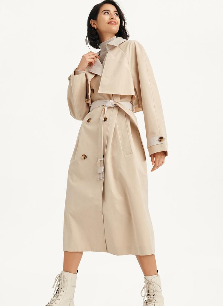 商品DKNY|Colorblocked Crinkle Trench,价格¥966,第5张图片详细描述