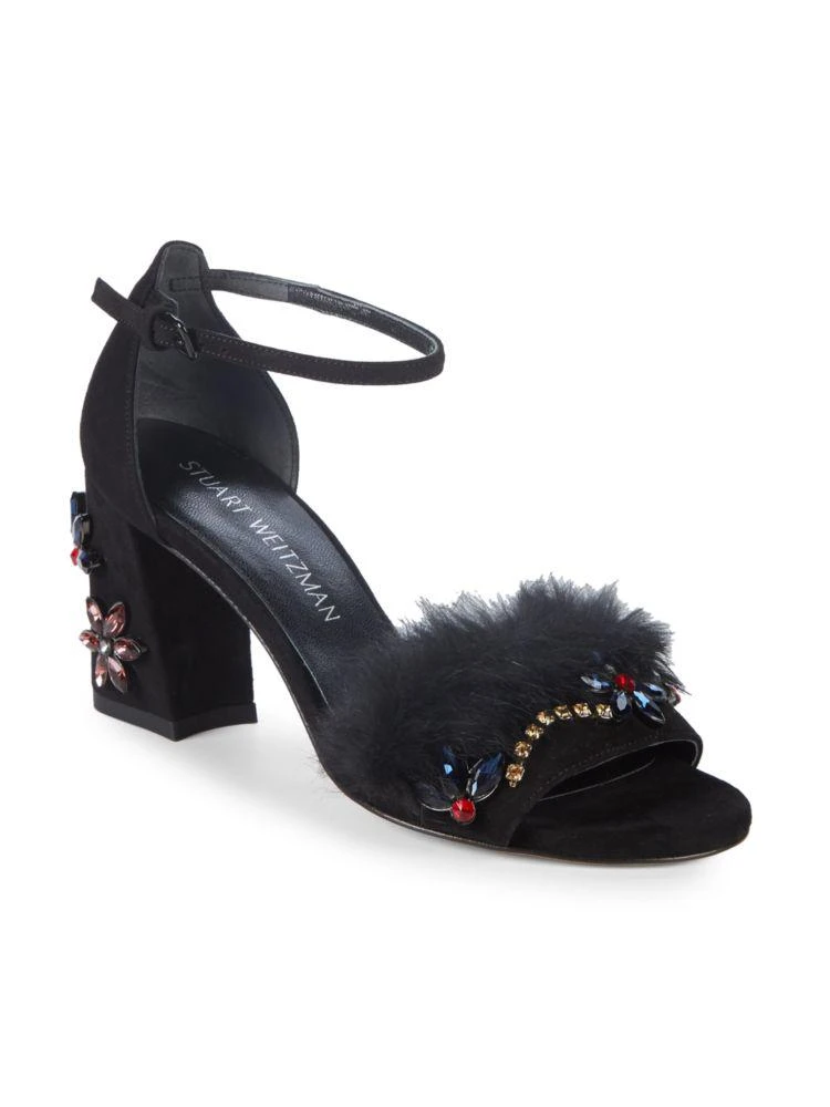 商品Stuart Weitzman|Embellished Mink 凉鞋,价格¥1104,第1张图片